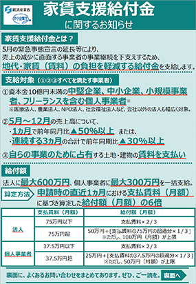 家賃支援給付金のお知らせ